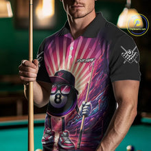 Load image into Gallery viewer, Funny 8 Ball Pool Neon Graffiti Billiard Shirt For Men Custom Billiard Jersey Team Polo &amp; 1/4 Zip TDM5443