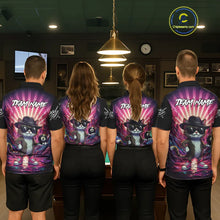 Load image into Gallery viewer, Funny Cat 8 Ball Billiard Shirt For Women Custom Neon Graffiti Billiard Jersey Team Polo &amp; 1/4 Zip TDM5444