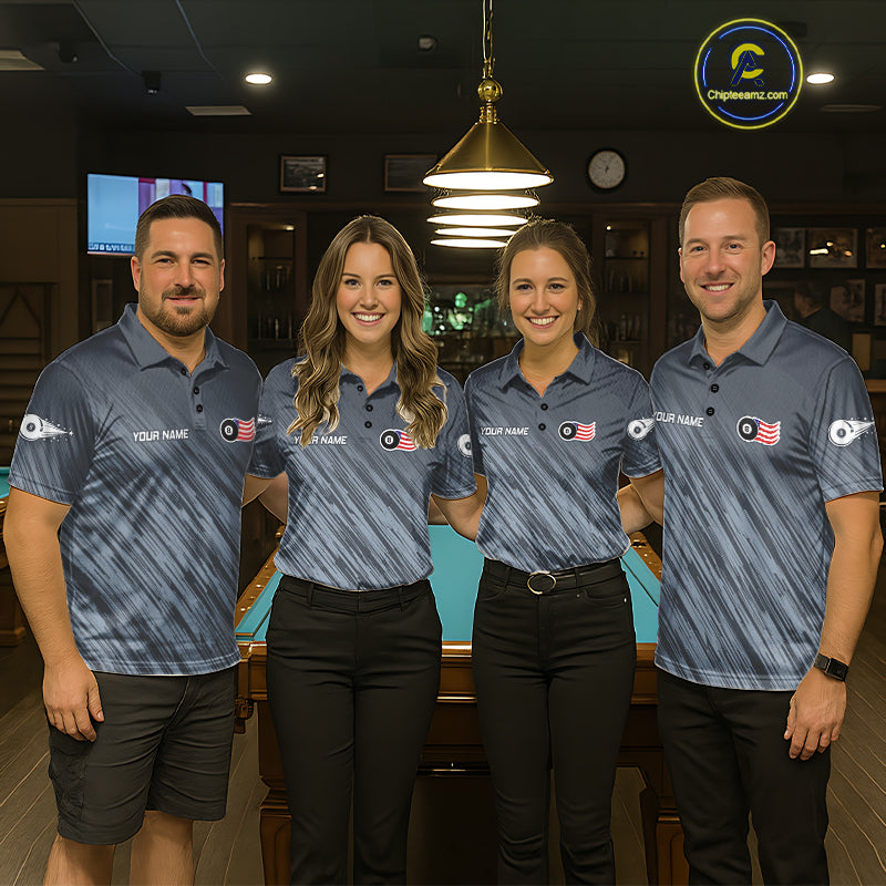 Personalized Billiard American Flag 8 Ball Pool Shirt For Women, Patriotic Billiard Team Jersey TDM7229