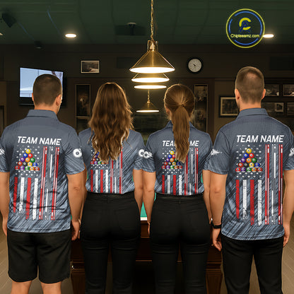 Personalized Billiard American Flag 8 Ball Pool Shirt For Women, Patriotic Billiard Team Jersey TDM7229