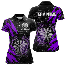Load image into Gallery viewer, Black And Purple Darts Board Break Glass Custom Dart Shirts For Women, Darts Team Shirts Dart Jerseys TDM3217