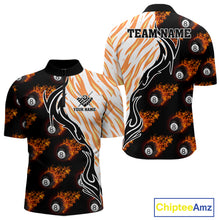 Load image into Gallery viewer, Personalized Fire Flame 8 Ball Pool Billiard Shirt For Men, Billiard Team Jersey Polo &amp; 1/4 Zip TDM5926