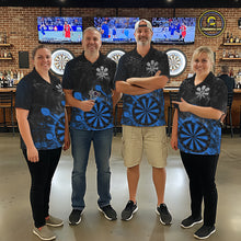 Load image into Gallery viewer, Blue Dartboard Splatter Smoke Darts Shirt For Women Custom Grunge Darts Team Jersey Polo &amp; 1/4 Zip TDM6506