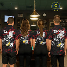 Load image into Gallery viewer, Personalized Wolf Yin-Yang 8 &amp; 9 Ball Billiard Shirt For Men, Billiard Team Jersey Polo &amp; 1/4 Zip TDM5470