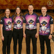 Load image into Gallery viewer, Pink Funny Duck Bowling Jersey For Women Custom Graffiti Bowling Shirt Team Polo &amp; 1/4 Zip Shirt TDM6094