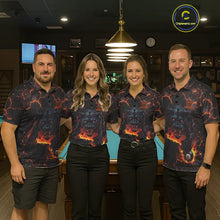Load image into Gallery viewer, Orange 8 Ball Panther Fire Billiard Shirt For Women Custom Pool Team Shirt, Billiard League Jersey TDM5483