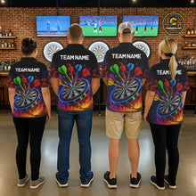 Load image into Gallery viewer, Colorful Neon Flame Darts Shirt For Men Custom Funny Darts Team Jersey Polo &amp; Quarter Zip TDM5500