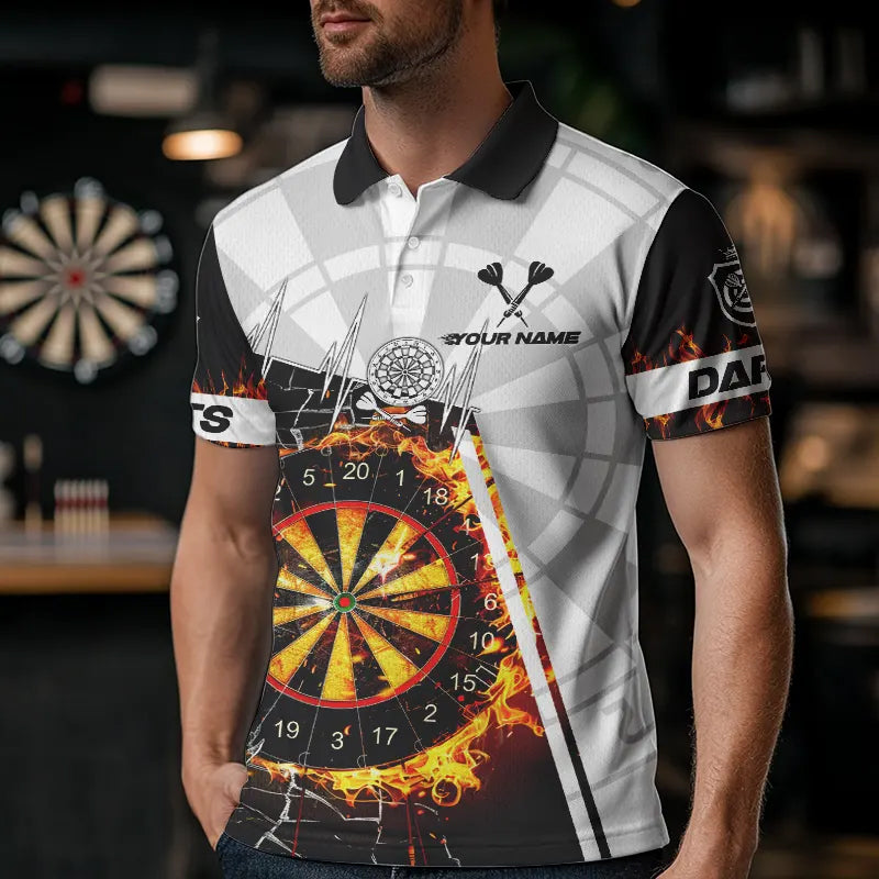 Personalized Dartboard Fire Break Glass Dart Shirts For Men Darts Jerseys TDM3607
