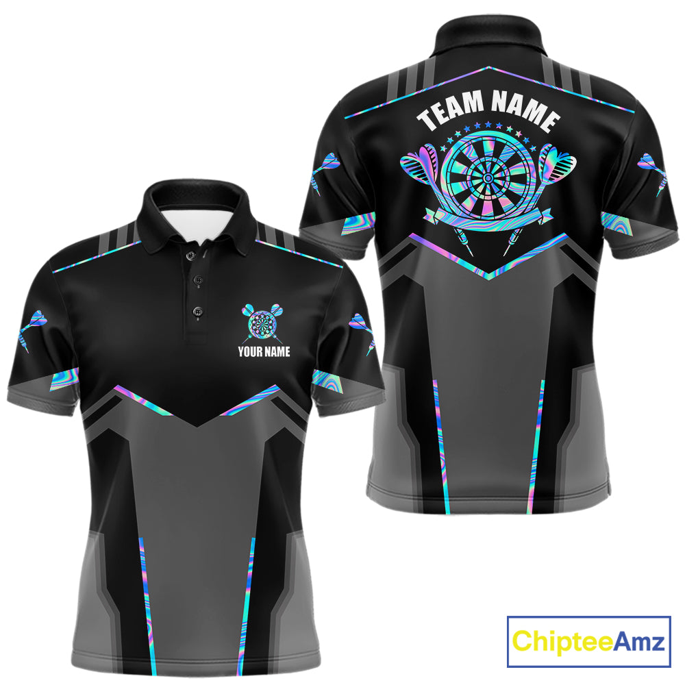 Personalized Holographic Darts Jersey Custom Darts Shirt For Men Team Polo & Quarter Zip Shirt TDM6126