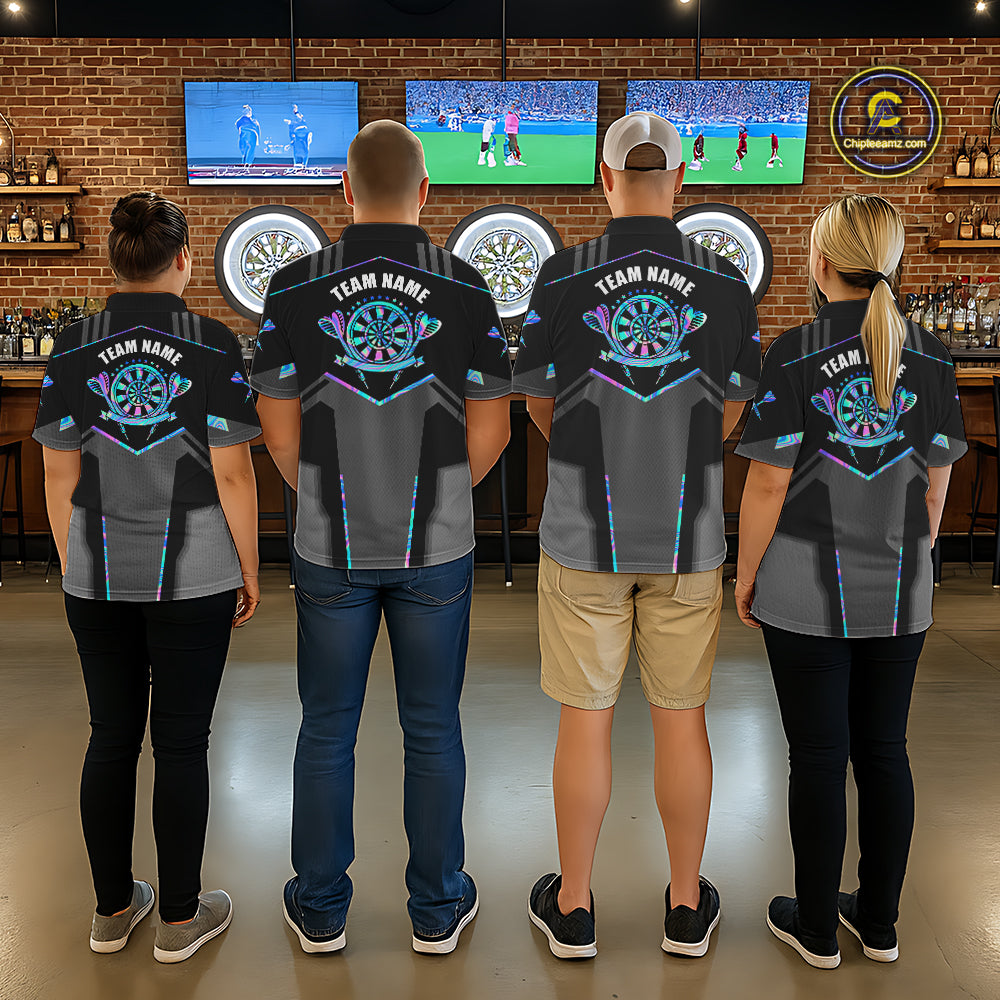 Personalized Holographic Darts Jersey Custom Darts Shirt For Men Team Polo & Quarter Zip Shirt TDM6126