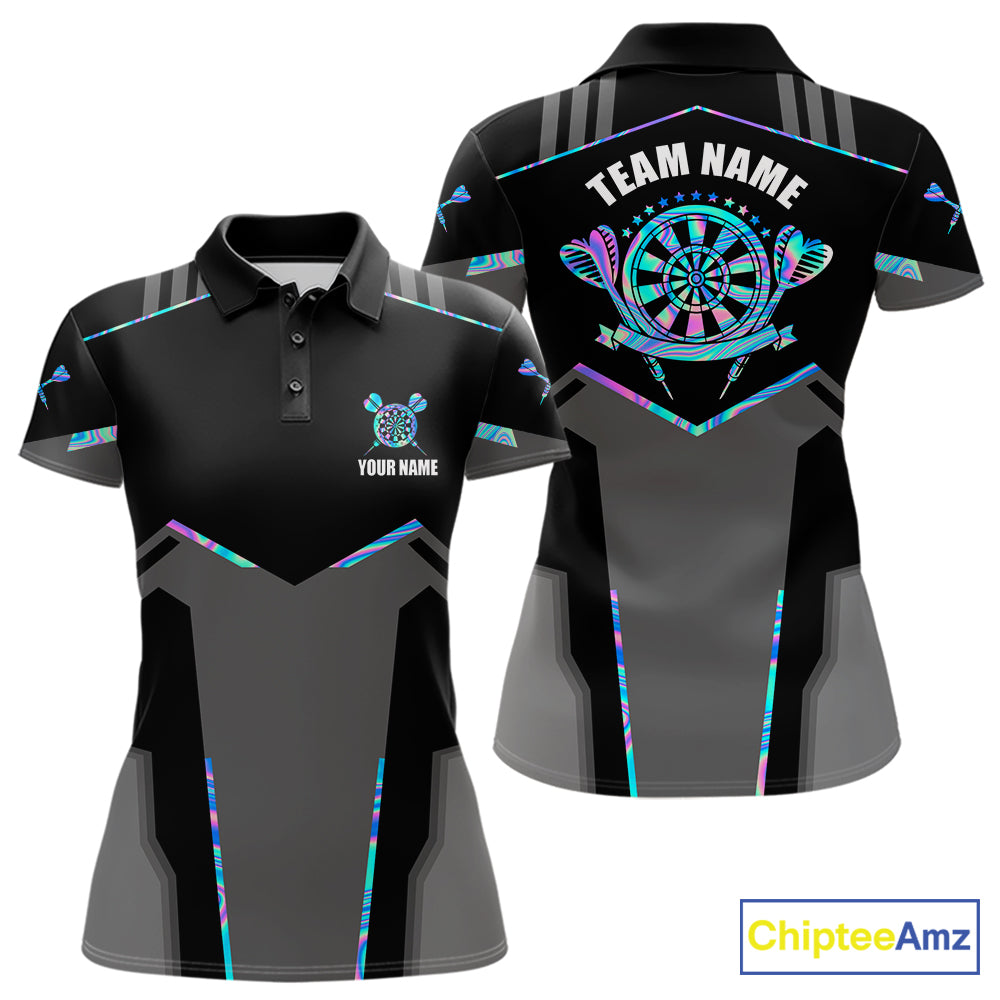 Personalized Holographic Darts Jersey Custom Darts Shirt For Women Team Polo & Quarter Zip Shirt TDM6126
