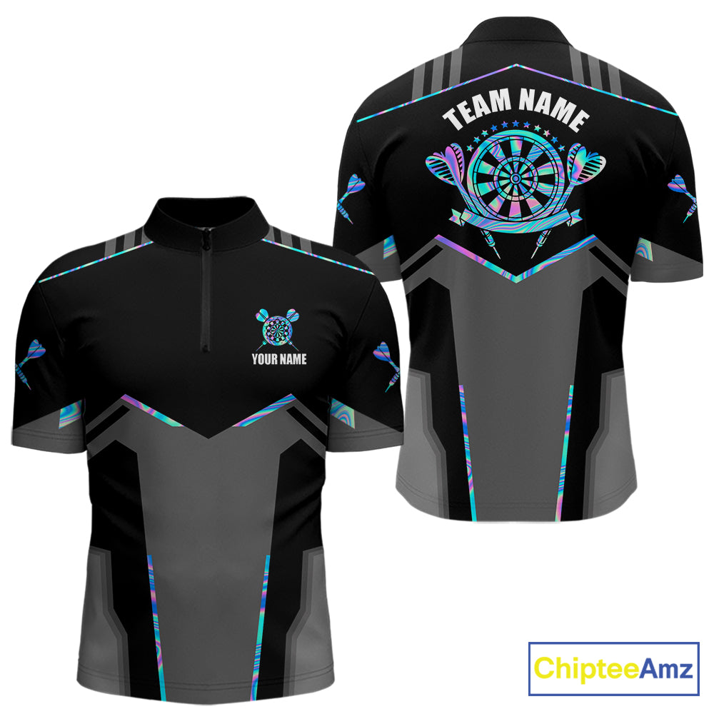 Personalized Holographic Darts Jersey Custom Darts Shirt For Men Team Polo & Quarter Zip Shirt TDM6126