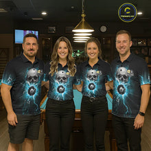 Load image into Gallery viewer, Turquoise Billiard 8 Ball &amp; 9 Ball Skull Pool Shirt For Women Custom Glass Break Billiard Team Jersey TDM5515