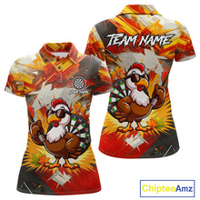 Load image into Gallery viewer, Personalized Funny Turkey Dartboard Shirt For Women Custom Thanksgving Darts Jersey, Darts Gift TDM5050