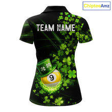 Load image into Gallery viewer, Green Luckiest Shamrock 8 &amp; 9 Ball Billiard Shirt For Women Custom St Patrick Day Pool Team Jersey TDM5780
