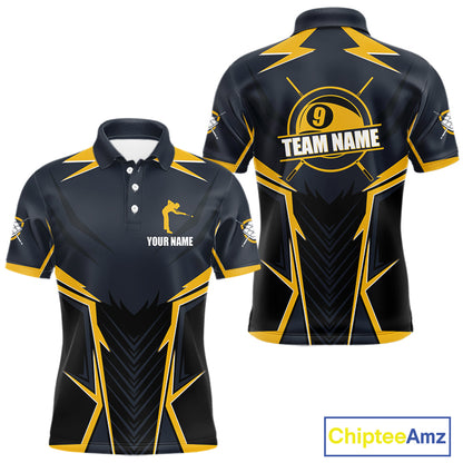 9 Ball Billiard Jerseys For Men Custom Polo & Quarter-Zip Billiard Team Shirts, 9 Ball Pool Shirt TDM3615