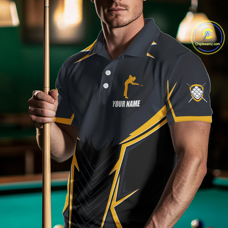 9 Ball Billiard Jerseys For Men Custom Polo & Quarter-Zip Billiard Team Shirts, 9 Ball Pool Shirt TDM3615