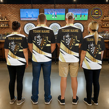 Load image into Gallery viewer, Black And Gold Dartboard Crown Darts Shirt For Men Custom Darts Jersey Team Polo &amp; Quarter Zip TDM6375