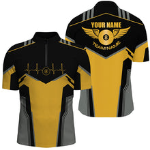 Load image into Gallery viewer, Personalized Billiard 8 Ball Wings Short Sleeve Men's Shirts,  Billiard Jerseys Tournament |Yellow TDM2303