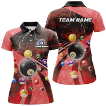 Load image into Gallery viewer, 3D Billiard Balls Pool Shirts For Women Customized Lightning Billiard Jerseys Shorts Sleeve |Red TDM2328