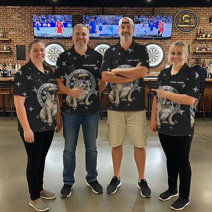 Personalized Funny Bulldog Darts Shirt For Men Custom Star Pattern Dart Jersey Team Polo & 1/4 Zip TDM5554