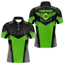 Load image into Gallery viewer, Personalized Billiard 8 Ball Wings Short Sleeve Men'S Shirts, Billiard Jerseys Tournament |Green TDM3489