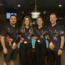 Load image into Gallery viewer, Personalized Fire 9 Ball Eagle Billiard Shirt For Women Custom Pool Team Jersey Polo &amp; 1/4 Zip TDM6408