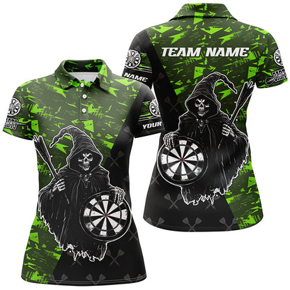 Personalized Green Abstract Grim Reaper Women Darts Shirts, Funny Halloween  Darts Jerseys TDM2607