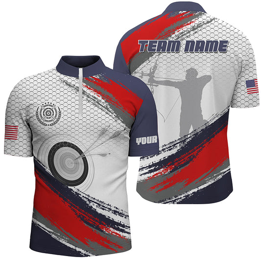 Personalized Archery Jersey 3D Target Men Quarter-Zip Shirts Custom Archery Player Shirts TDM0436