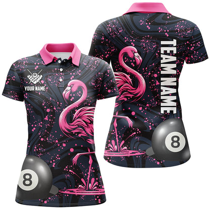 Pink Grunge Flamingo 8 Ball Pool Billiard Shirts For Women Custom Billiard Team Jerseys Apparel TDM2117
