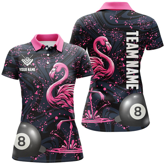Pink Grunge Flamingo 8 Ball Pool Billiard Shirts For Women Custom Billiard Team Jerseys Apparel TDM2117