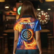 Load image into Gallery viewer, Personalized Water Fire Dart Shirt With Pocket Option For Women, Darts Jersey TDM3510