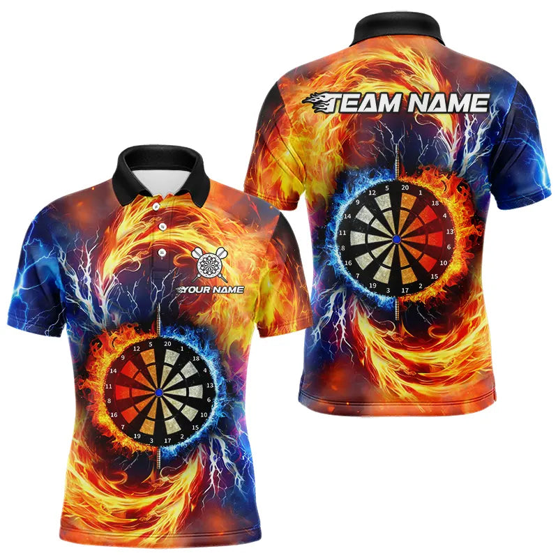 Personalized Water Fire Dart Shirt With Pocket Option For Men, Darts Jersey TDM3510