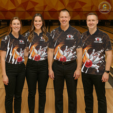 Load image into Gallery viewer, Personalized Skull Bowling Jersey For Men Custom Bowling Team Shirt Polo &amp; Quarter Zip | Orange TDM6205