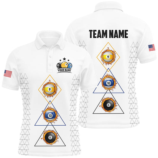 Personalized Billiard 8 Ball 9 Ball 10 Ball Shirts For Men, Unique Team Jersey White Billiard Shirt TDM2122