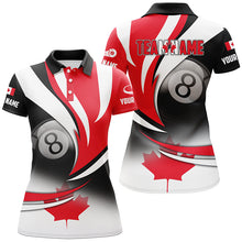 Load image into Gallery viewer, Personalized 8 Ball Pool Canada Flag Version Billiard Shirts For Women, Patriotic Billiard Jerseys TDM2137