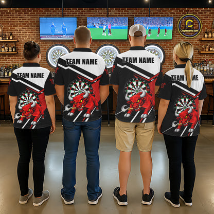 Personalized Bull Darts Jersey For Men Custom Darts Team Shirt Polo & Quarter Zip | Red TDM6236
