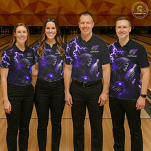 Load image into Gallery viewer, Purple Grim Reaper Bowling Shirt For Women Custom Lightning Bowling Jersey Team Polo &amp; 1/4 Zip TDM5857