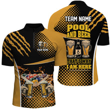 Load image into Gallery viewer, Pool And Beer That's Why I'm Here Custom Billiards Shirts For Men, Funny Drinking Billiard Jerseys TDM2426