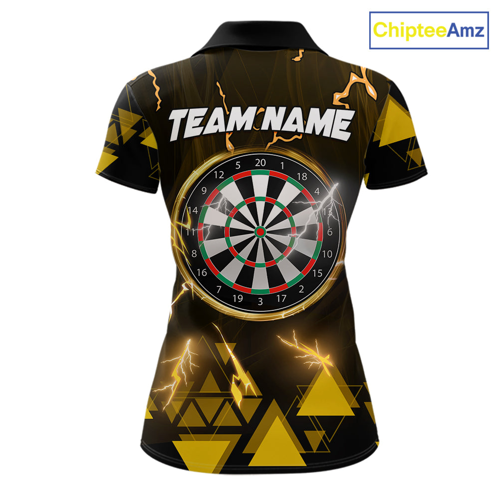 Yellow Darts Arrow Thunder Lightning Dart Shirts For Women Custom Dart Team Jerseys Polo & 1/4 Zip TDM5866
