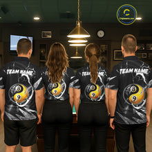 Load image into Gallery viewer, Personalized White Black 8 Ball 9 Ball Yin-Yang Billiard Shirt For Women, Lightning Pool Team Jersey TDM5879