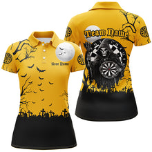 Load image into Gallery viewer, Personalized Halloween Darts Shirts For Women, Funny Grim Reaper Orange Black Darts Jerseys TDM2453