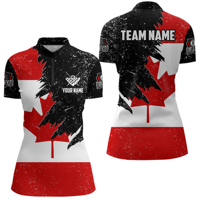 Personalized Grunge Canada Flag Billiard Shirts For Women Custom Patriotic Billiard Jerseys Uniform  TDM2177