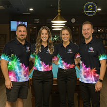 Load image into Gallery viewer, Colorful 8 Ball Pool Icy Light Billiard Polo &amp; Quarter Zip For Men Custom Billiard Team Jerseys TDM5691