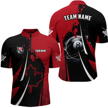 Load image into Gallery viewer, Personalized Canada Leaf 8 Ball Pool Billiard Shirts For Men, Patriotic Canadian Billiard Jerseys TDM2192