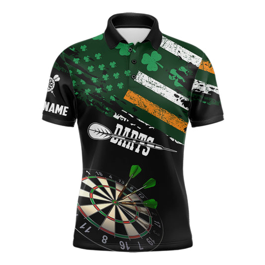 Personalized US Flag St Patrick Day Dart Shirts For Men Custom Patriotic Shamrock Darts Jerseys TDM5708