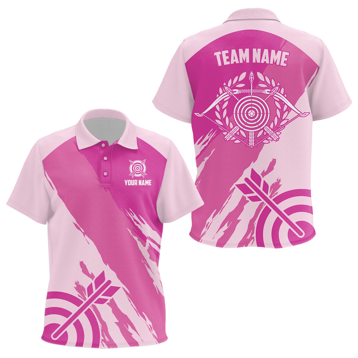 Personalized Pink Jerseys Archery Kid Polo Shirts Custom Archery Target Shirts, Archery Jerseys TDM0601