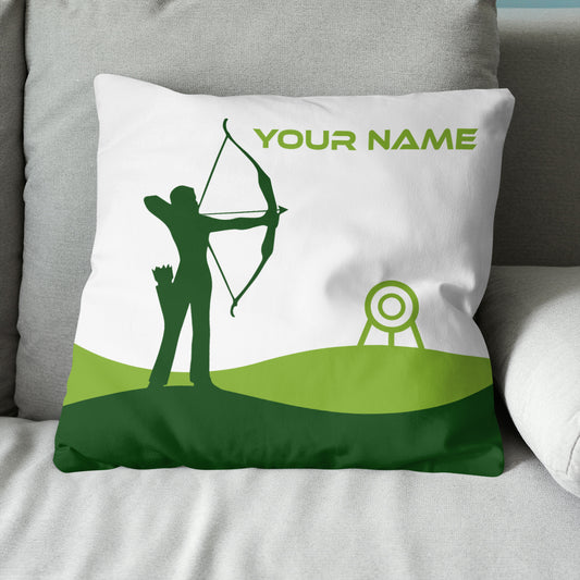 Custom Green White Archery Women Player Pillow, Best Decorative Pillows TDM0766