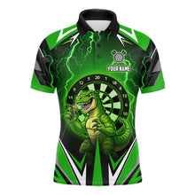 Load image into Gallery viewer, Green Funny Sauropod Darts Shirt For Men Custom Lightning Darts Team Jersey Polo &amp; 1/4 Zip TDM5967
