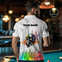 Load image into Gallery viewer, Funny Billiard Colorful Skull Personalized Men Quarter-Zip Shirts Billiard Attire For Team TDM1124
